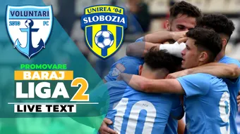FC Voluntari dă lovitura pe final și câștigă manșa tur a barajului pentru SuperLiga cu Unirea Slobozia. Marvin Schieb, decisiv